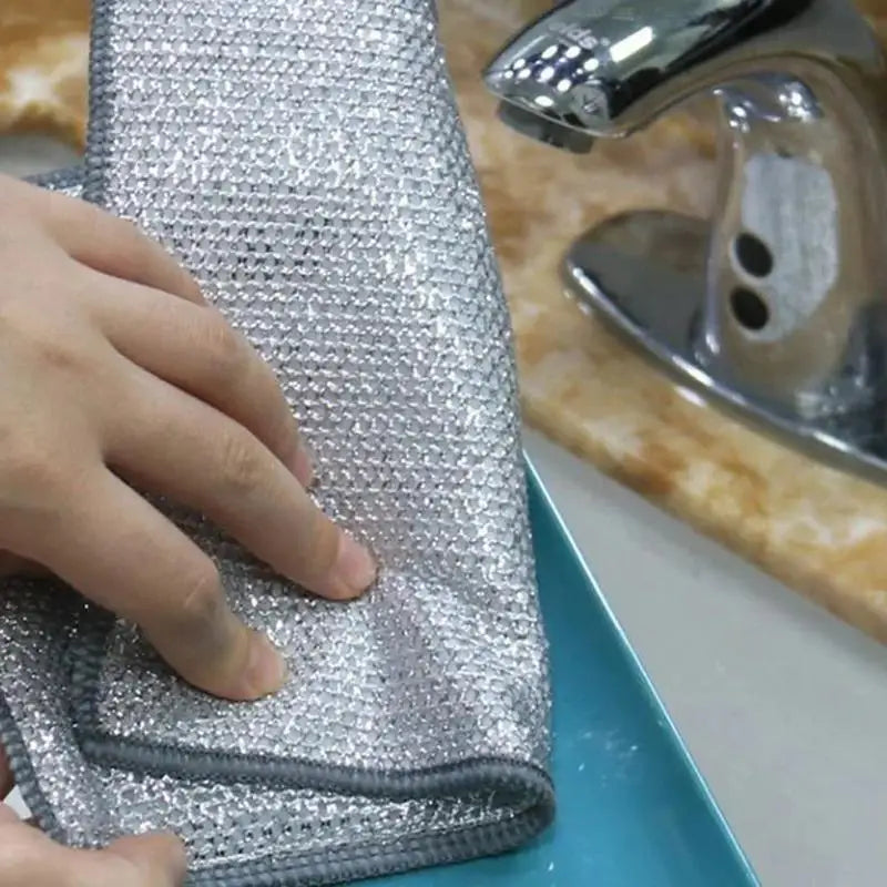 Dish Washing Cloths Dish Clothes Kitchen Rags Cleaning Rags Dishwashing Cloths Quick Drying Wire Dish Towels Strong Absorbent