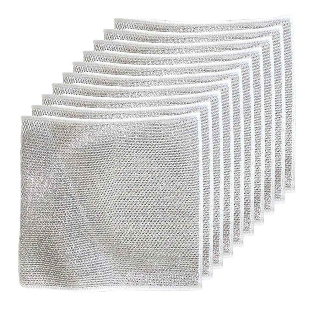 Dish Washing Cloths Dish Clothes Kitchen Rags Cleaning Rags Dishwashing Cloths Quick Drying Wire Dish Towels Strong Absorbent