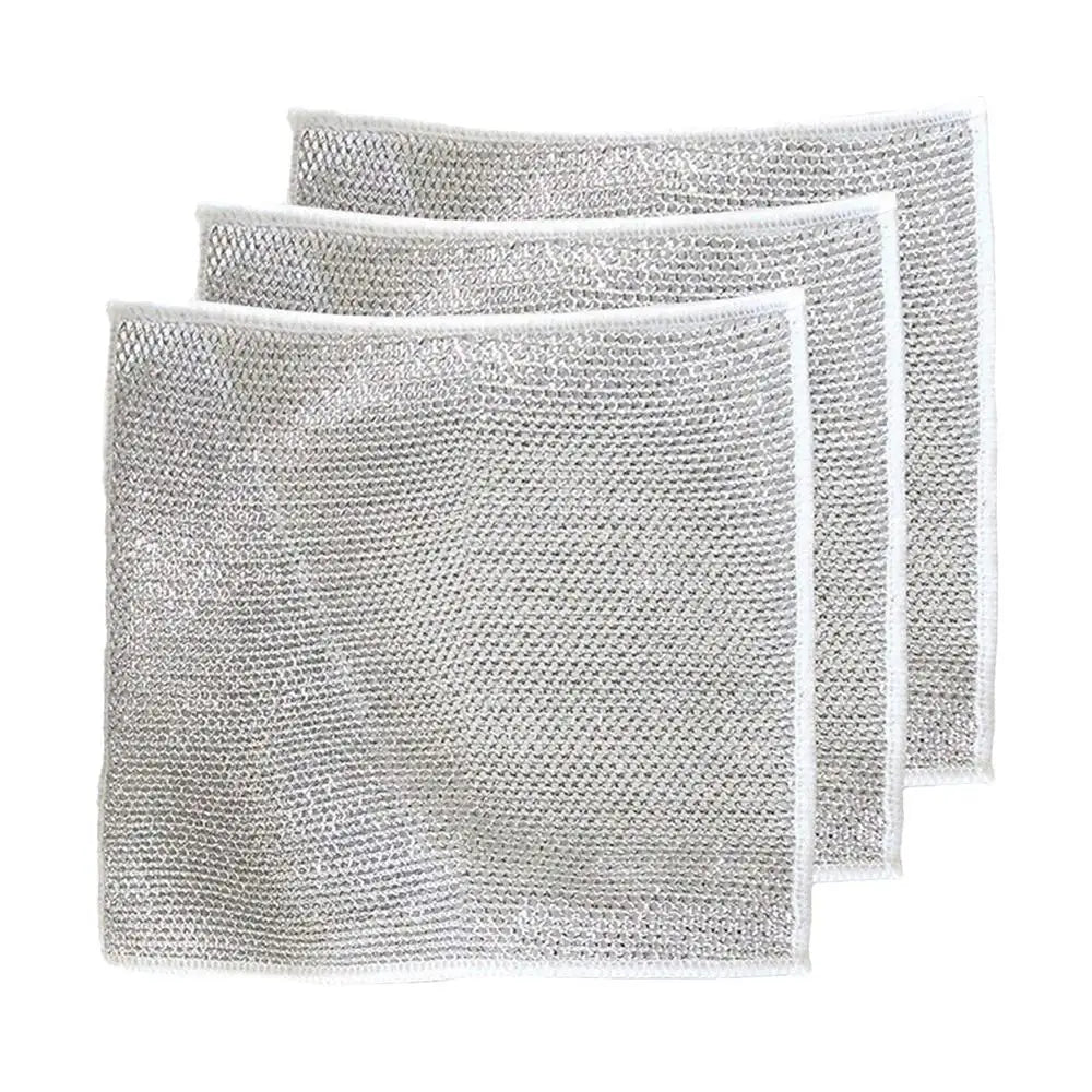 Dish Washing Cloths Dish Clothes Kitchen Rags Cleaning Rags Dishwashing Cloths Quick Drying Wire Dish Towels Strong Absorbent