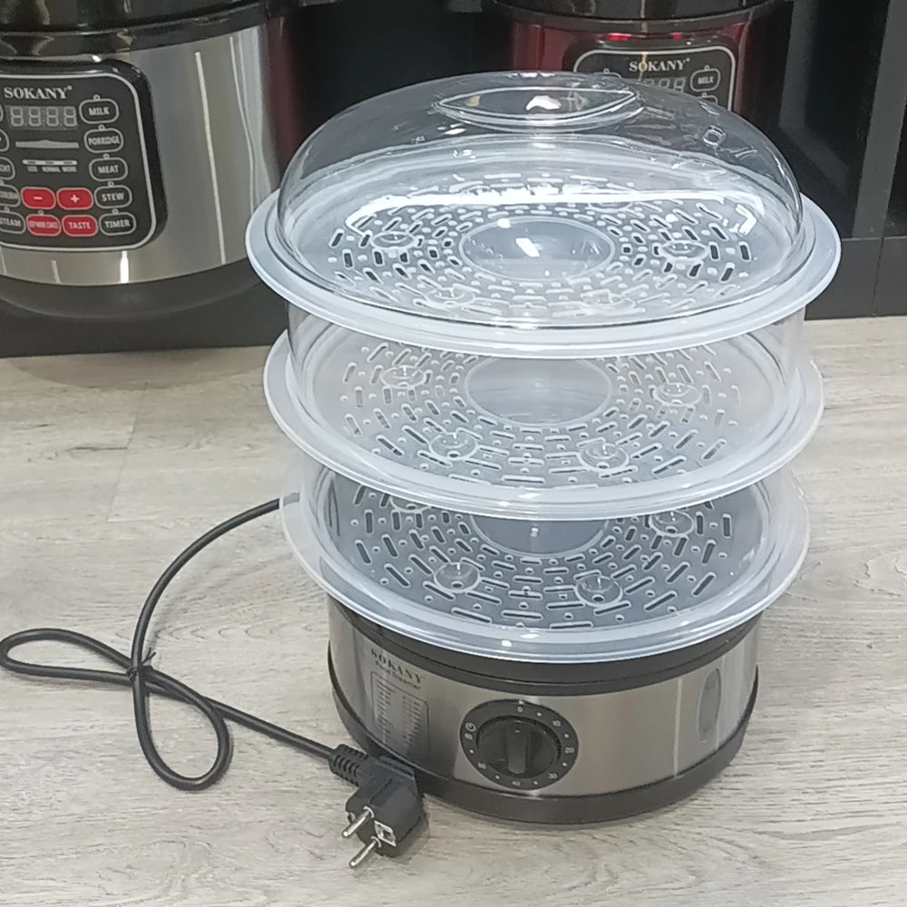 11L Large Capacity Electric Food Steamer Cooker Pot Kitchen Portable Automatic Fish Egg Bread Boiler Cooking Machine 220v 찜기푸드워머