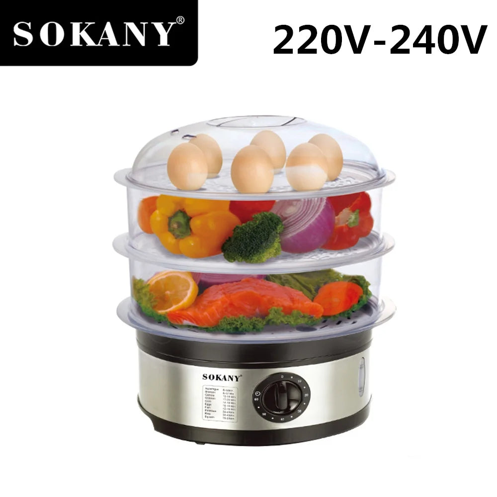 11L Large Capacity Electric Food Steamer Cooker Pot Kitchen Portable Automatic Fish Egg Bread Boiler Cooking Machine 220v 찜기푸드워머